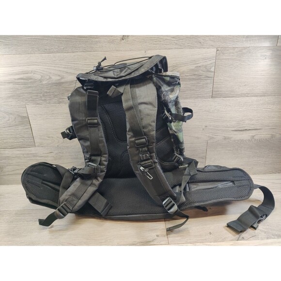 Outdoor Products Backpack Camouflage Black With Green, Multi Pockets. - Picture 6 of 8